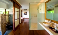 Bathroom with Wooden Floor - The Longhouse - Jimbaran, Bali