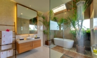 Bathroom with Bathtub and Mirror - Villa Kinara - Seminyak, Bali