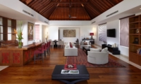 Indoor Living Area with Wooden Floor - Villa Malaathina - Umalas, Bali