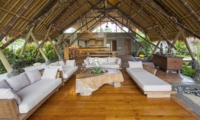 Living Area with Wooden Floor - Villa Omah Padi - Ubud, Bali