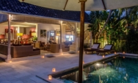 Outdoor Area at Night - Villa Rama Sita - Seminyak, Bali