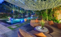 Outdoor Seating Area at Night - Villa Shambala - Seminyak, Bali