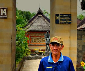 Man In Front Of Entrance Penglipuran Village