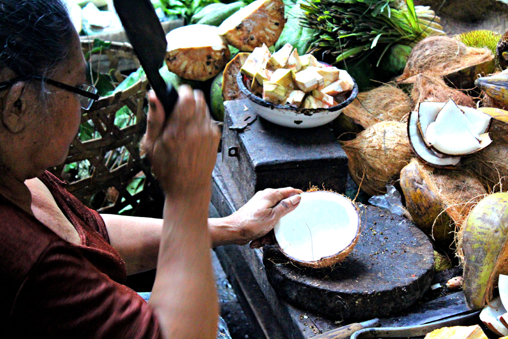 Ubud Morning Market Coconut Seller