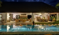 Living Area with Pool View at Night - Abaca Villas - Seminyak, Bali