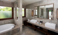 En-Suite His and Hers Bathroom with Mirror - Akara Villas M - Seminyak, Bali