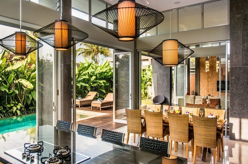 Kitchen and Dining Area with Pool View - Aramanis Villas - Seminyak, Bali