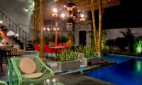 Pool Side Seating Area at Night - Esha Seminyak 2 - Seminyak, Bali