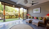 Living Area with Gardens View - Hidden Villa Bali Hidden River Cottage - Canggu, Bali