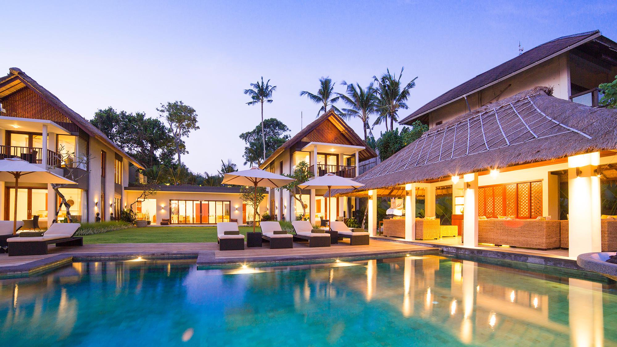 Pool at Night - Seseh Beach Villas - Seseh, Bali