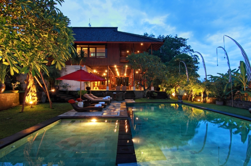 Pool at Night - Umah Di Sawah - Canggu, Bali