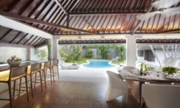 Kitchen and Dining Area with Pool View - Villa Amaya - Seminyak, Bali