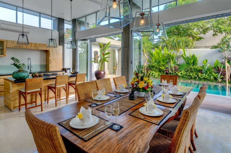 Dining Area with Pool View - Villa Bamboo Aramanis - Seminyak, Bali