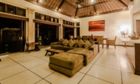 Living and Dining Area at Night - Villa Gembira - Seminyak, Bali