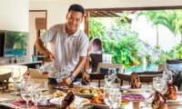 Dining Table with Staff - Villa Gita Ungasan - Ungasan, Bali