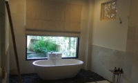 Bathroom with Bathtub and View - Villa Kembang - Ubud, Bali