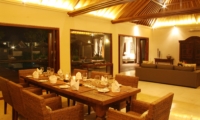 Dining Area at Night - Villa Kipi - Batubelig, Bali