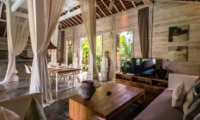 Living and Dining Area with TV - Villa Little Mannao - Kerobokan, Bali