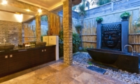 Semi Open His and Hers Bathroom with Bathtub - Villa Mahkota - Seminyak, Bali