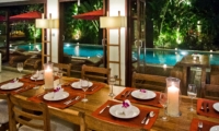Dining Area with Pool View - Villa Nilaya Residence - Seminyak, Bali