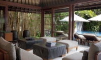 Indoor Living Area with Pool View - Villa Ramadewa - Seminyak, Bali
