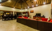 Living and Dining Area with TV - Villa Santi - Seminyak, Bali