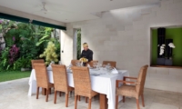 Dining Area with Staff - Villa Shinta Dewi - Seminyak, Bali