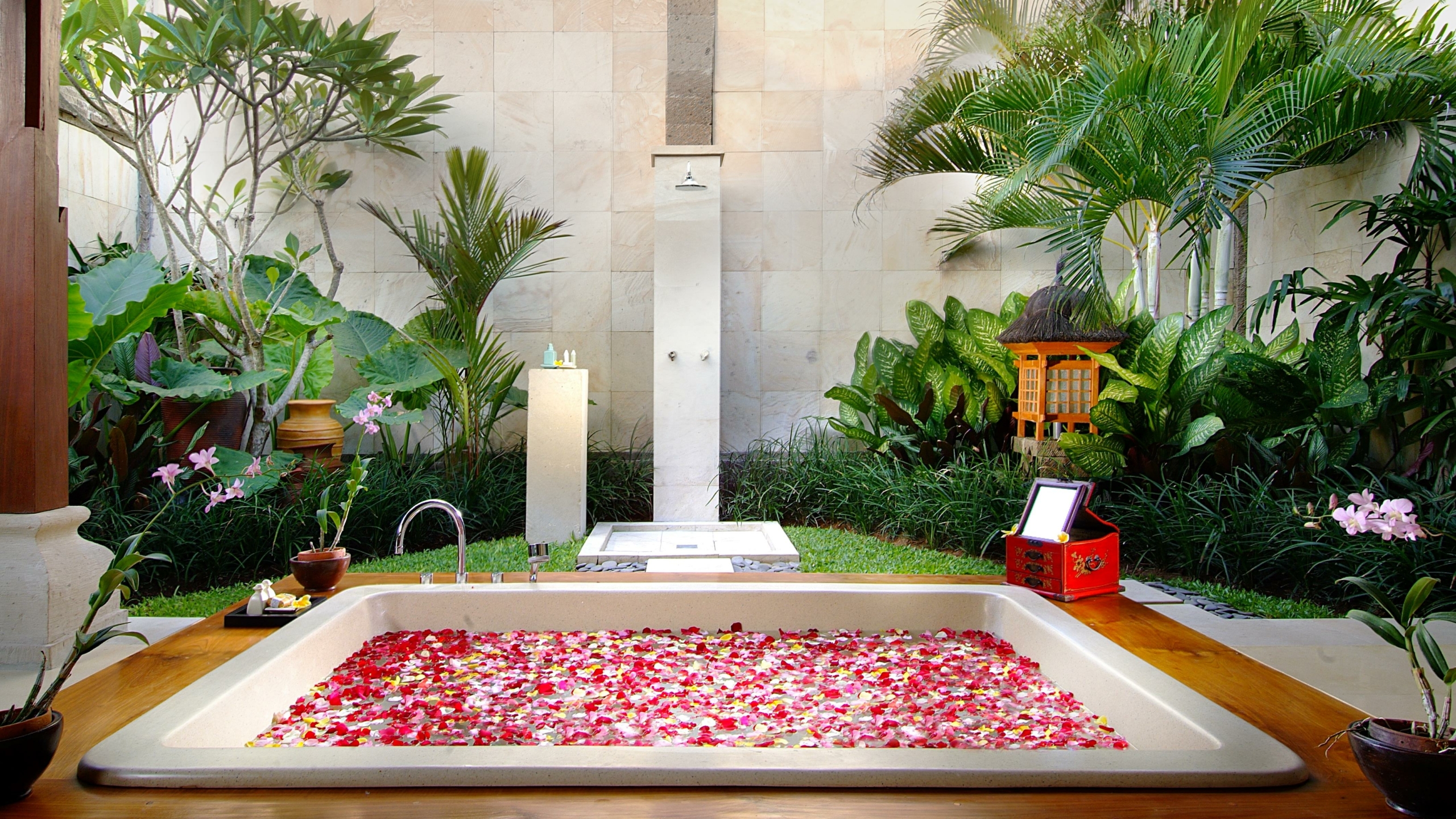 Bathtub with Rose Petals - Villa Tanju - Seseh, Bali