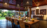 Dining Area with Wooden Floor - Villa Theo - Umalas, Bali
