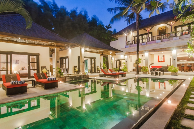 Swimming Pool at Night - Villa Tresna - Seminyak, Bali