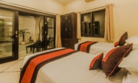 Twin Bedroom and Balcony - Villa Tresna - Seminyak, Bali