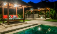 Pool Side Seating Area at Night - Villa Vara - Seminyak, Bali