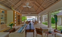 Living and Dining Area with Sea View - Villa Bakung - Candidasa, Bali