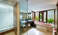 Romantic Bathtub Set Up with Shower - Villa Bunga Pangi - Canggu, Bali