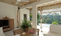 Indoor Living Area with Pool View - Villa Shamballa - Ubud, Bali
